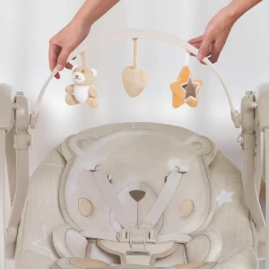 صورة أرجوحة أطفال محمولة Mastela مع ألحان و5 سرعات – خفيفة وآمنة