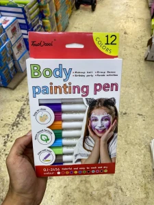 صورة ألوان تلوين الوجه (Face Paint) – 12 قلم بألوان زاهية وآمنة