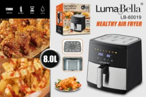 صورة قلاية هوائية ديجيتال سعة 8 لتر - 1700 واط - ستانلس ستيل - الأداء الأمثل للعائلة