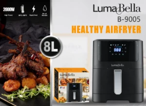 صورة قلاية هوائية ديجيتال 8 لتر لون أسود - 2000 واط - تصميم عصري قوي للأداء الفائق