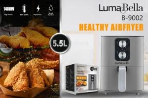 صورة قلاية هوائية سعة 5.5 لتر - 1400 واط - تحكم يدوي (ميكانيكي) - عملية واقتصادية