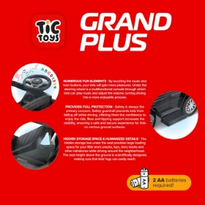 صورة سيارة ركوب / عربة دفع جراند بلس من تيك تويز - مناسبة للأطفال من 1 إلى 7 سنوات - لون أزرق