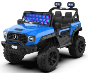صورة سيارة جيب كهربائية للركوب للأطفال - 12 فولت - نمط الطرق الوعرة (SUV) - مع ريموت كنترول وأضواء LED