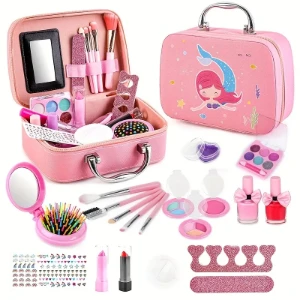 صورة شنطة ميك أب ميرميد (حورية البحر) للأطفال - مكياج آمن وحقيقي