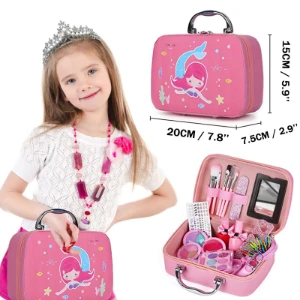 صورة شنطة ميك أب ميرميد (حورية البحر) للأطفال - مكياج آمن وحقيقي