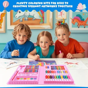 صورة مجموعة أدوات الرسم والتلوين الفنية والحرفية للأطفال