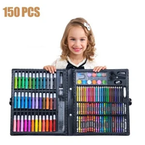 صورة علبة الألوان لوكس المتكاملة (150 قطعة) في شنطة فاخرة