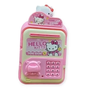 صورة حصالة هالو كيتي الذكية برقم سري - تصميم ماكينة ATM صغيرة