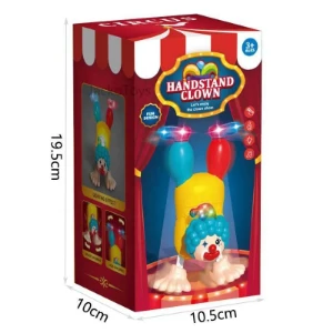 صورة لعبة مهرج كهربائي يمشي راقص مع موسيقى ومصباح LED، بلاستيك، متعدد الألوان