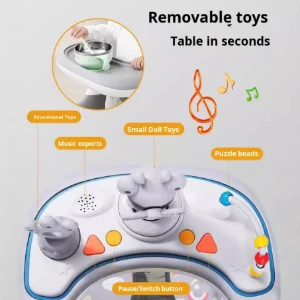 صورة مشاية أطفال متعددة الوظائف مضادة للانقلاب ومانعة لتقوس الساقين، لعبة تعليمية مبكرة على شكل سيارة بلاستيكية للجنسين بسعة تحمل 10 كجم