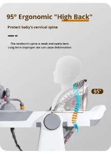 صورة مشاية أطفال متعددة الوظائف مضادة للانقلاب ومانعة لتقوس الساقين، لعبة تعليمية مبكرة على شكل سيارة بلاستيكية للجنسين بسعة تحمل 10 كجم