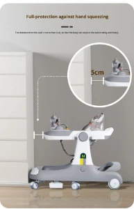 صورة مشاية أطفال متعددة الوظائف مضادة للانقلاب ومانعة لتقوس الساقين، لعبة تعليمية مبكرة على شكل سيارة بلاستيكية للجنسين بسعة تحمل 10 كجم