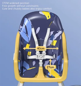 صورة كرسي طعام للأطفال متعدد الوظائف قابل للطي مع عجلات