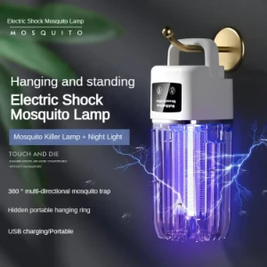 صورة مصيدة حشرات معلقة داخلية، مصباح ليلي قابل لإعادة الشحن، مصباح صيفي خارجي محمول