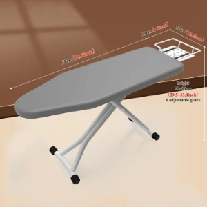 صورة لوح كي مع محطة كي بخار كبيرة قابل للطي – ارتفاع قابل للتعديل مع غطاء مقاوم للحرارة ومسند مكواة