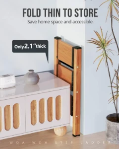 صورة سلم منزلي قابل للطي متعدد الاستخدامات بدرجات عريضة مضادة للانزلاق