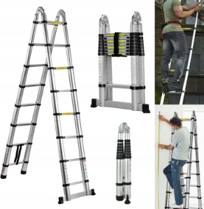 صورة سلم بستان من الألومنيوم متعدد الأغراض، قابل للطي والقابل للسحب