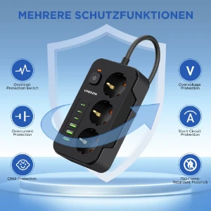 صورة مشترك ثلاثي الفتحات أسود