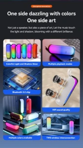 صورة مكبر صوت بتقنية البلوتوث TG384، مكبر صوت محمول مقاوم للماء للاستخدام الخارجي، مزود بسماعات TWS 1200 مللي أمبير في الساعة، مزود بمضخم صوت، وراديو FM، وخط AUX