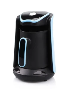 صورة ماكينة صنع القهوة الكهربائية الحرارية المصنوعة من الفولاذ المقاوم للصدأ بسعة 500 مل للمكتب باللون الأزرق