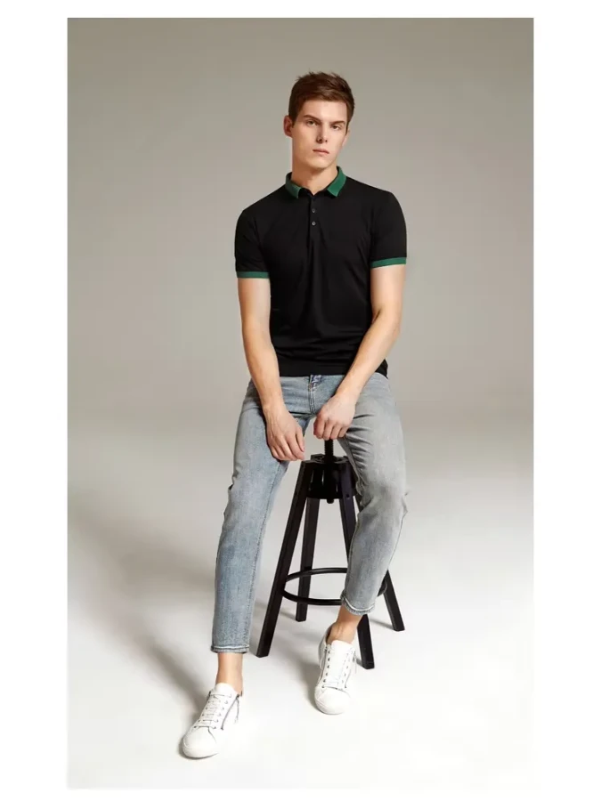 صورة بنطلون جين سليم فيت برجل ضيقة وخصر عالي رمادي