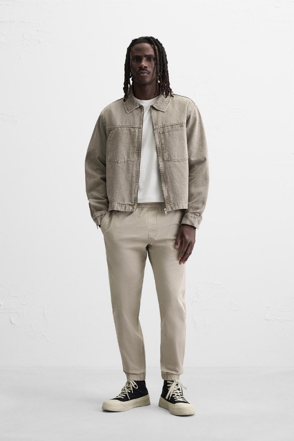 صورة بنطلون مغسول بخصر JOGGER