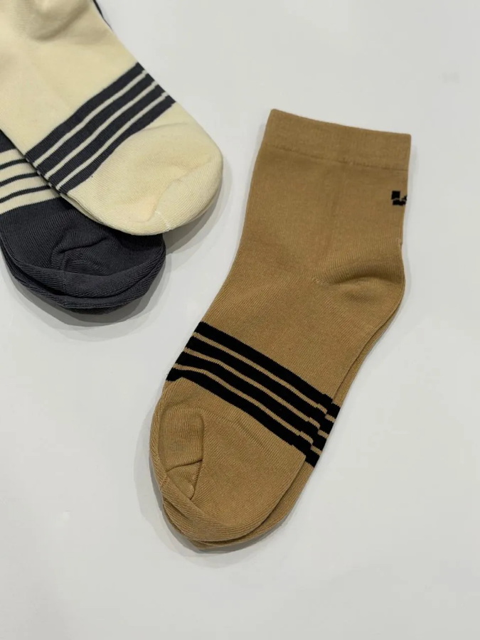 صورة علبة 3 قطع شراب رجالي قطن مريح ناعم، متين، أصلي، مريح، شحن سريع