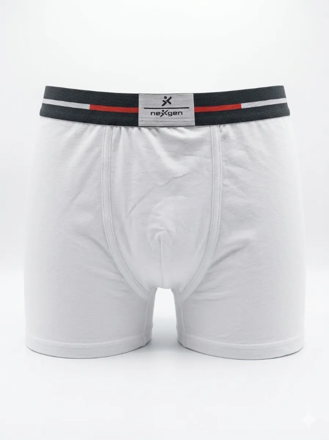 صورة حزمة من3   قطع بوكسر رجالي "  قطن ناعم مع مطاط مرن (أبيض)