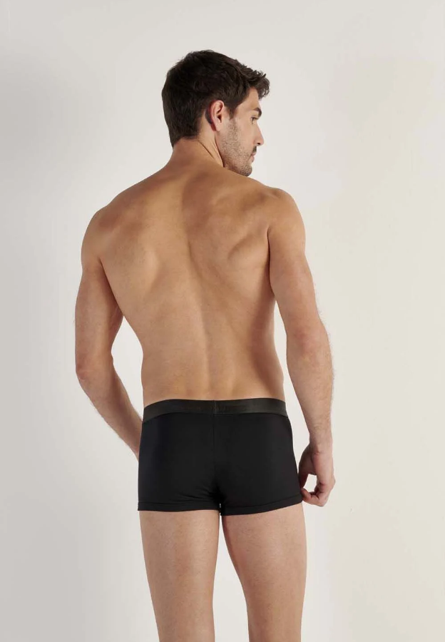 صورة حزمة 3 قطع بوكسر رجالي أسود قطن ستريتش