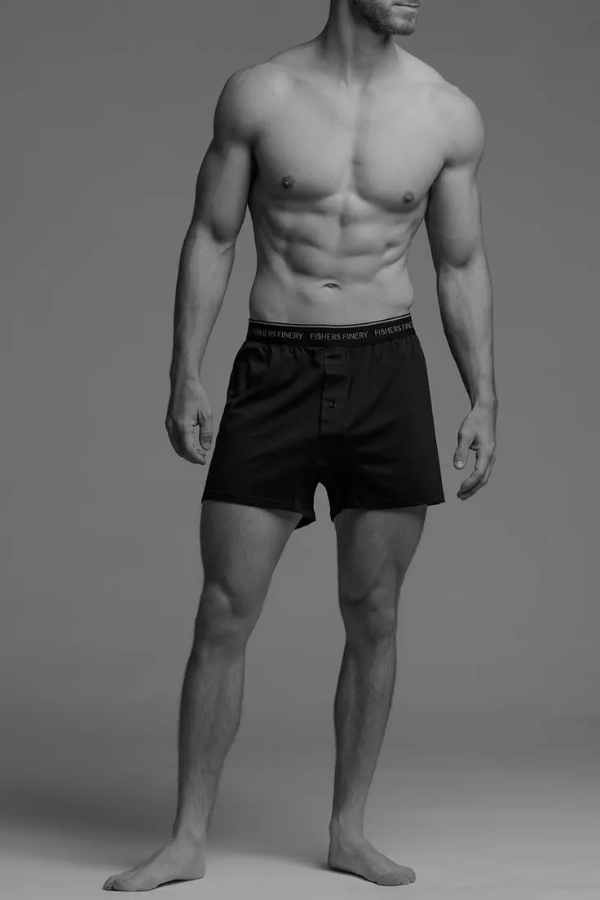 صورة بوكسر رجالي أسود قطن (قصة مريحة)