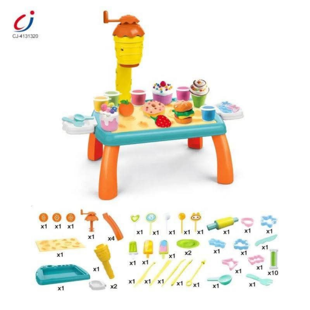 Picture of طاولة WARKAN  التعليمية للأطفال بالطين الملون diy الآيس كريم للألعاب