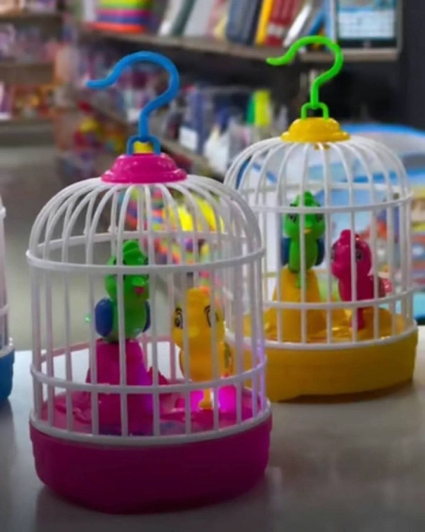 Picture of قفص طيور كهربائي تعليمي بلاستيكي لطيف ومثير للاهتمام مع موسيقى وإضاءة