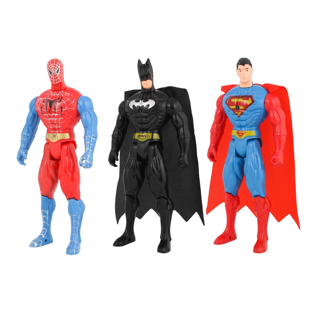 Picture of مجموعة مجسمات سبايدرمان وسوبرمان شخصية البطل المضيئة المكونة من 3 قطع