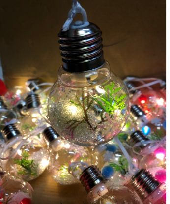 صورة سلسلة مصابيح ستارة بتصميم كرة امنيات من جيجيرو، سلسلة اضاءة لامعة مع كرة كريستالية، 8 اوضاع اضاءة، ضوء دافئ و12 كرة كريستالية