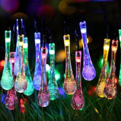 صورة مصابيح على شكل قطرة ماء مصابيح مقاومة للماء للحديقة والفناء والساحات والمنزل والحفلات  
