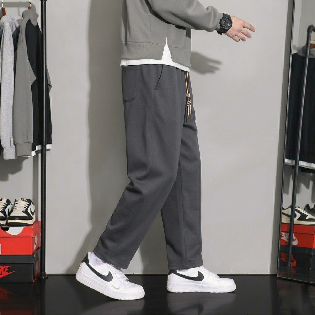 Classic Urban Casual Comfortable Trousers – Dark Black