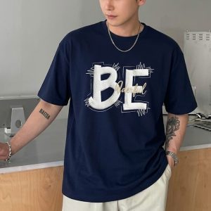 Men’s Chenille Patch Embroidery Graphic Oversized T-Shirt