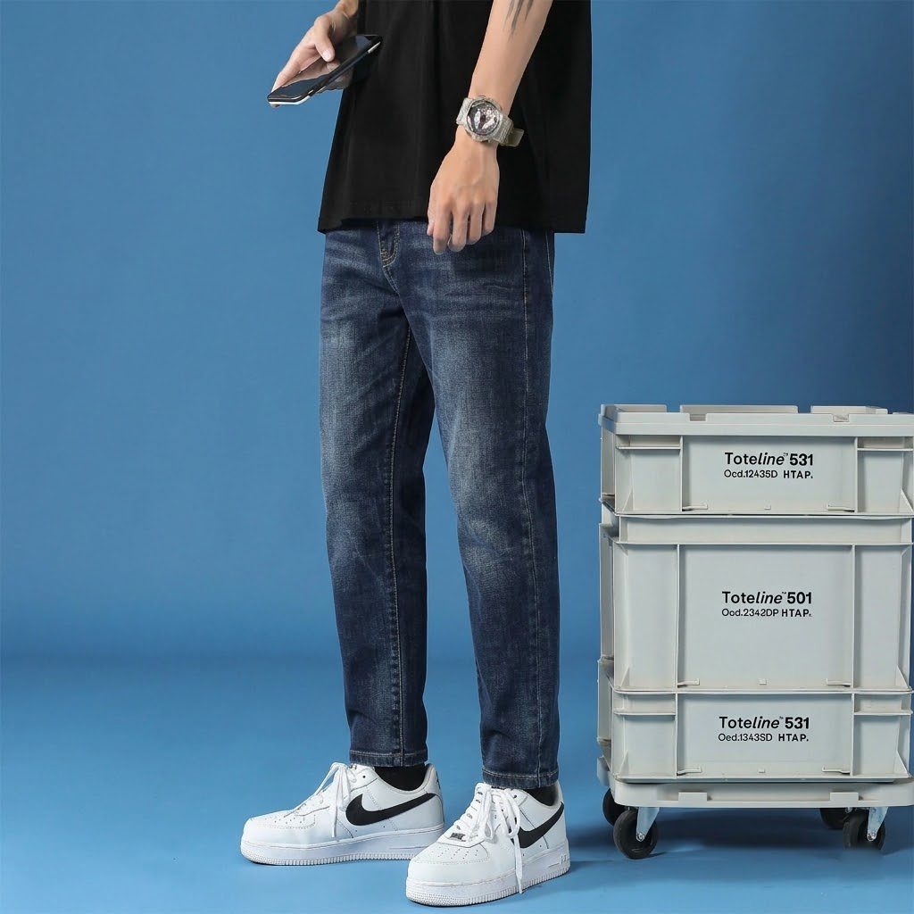 Men's Regular-Fit Dark Washed Jeans