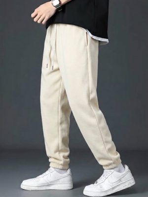 Soft wool sweatpants with a comfortable fit (off white)