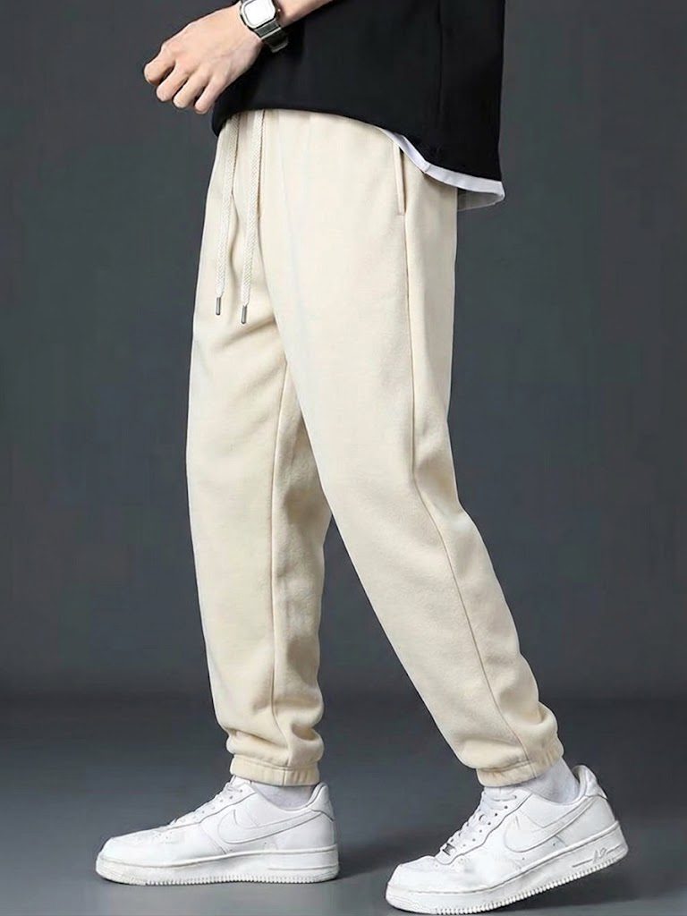 Soft wool sweatpants with a comfortable fit (off white)