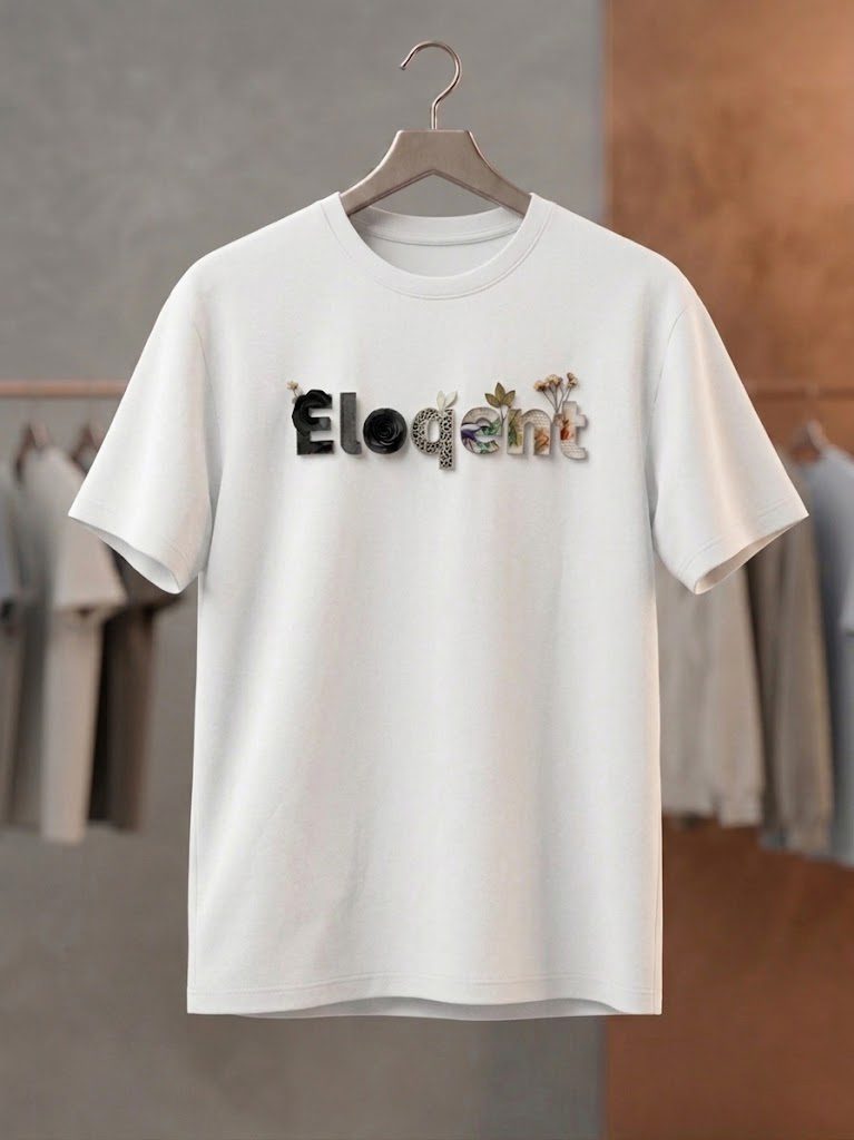 Elegant" White Cotton T-Shirt