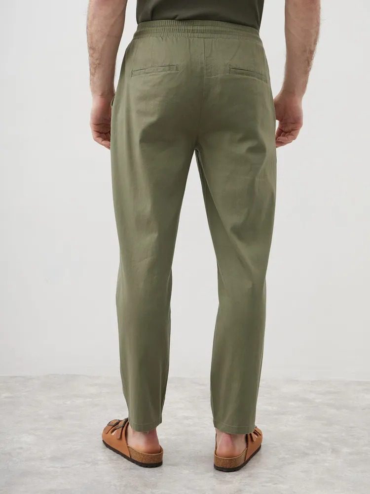 Men's Relaxed Cotton-Blend Drawstring Pants