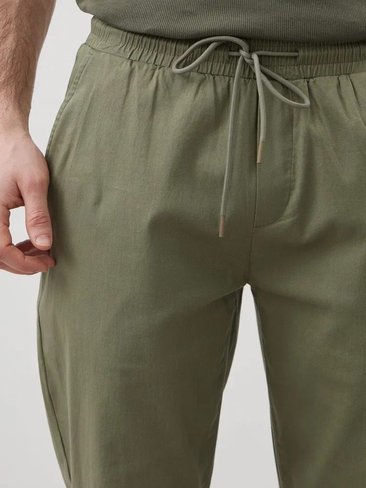 Men's Relaxed Cotton-Blend Drawstring Pants
