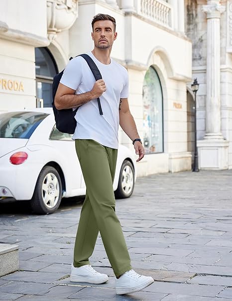 Men's Olive Cargo Parachute Pants