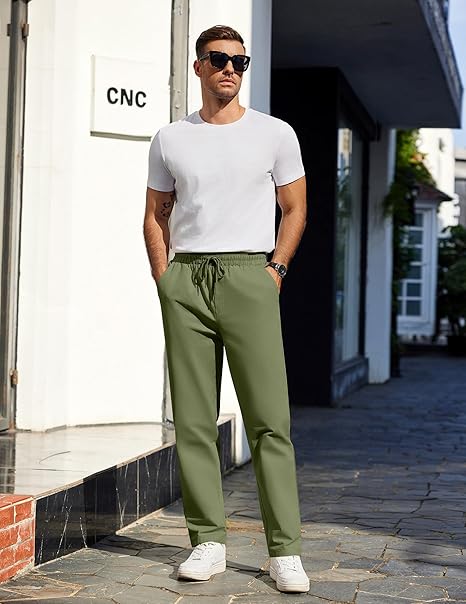 Men's Olive Cargo Parachute Pants