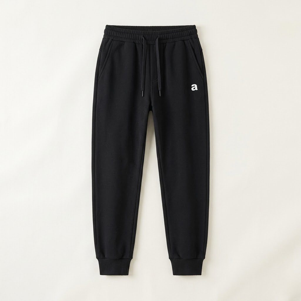 Relaxed-Fit Letter Graphic Joggers (Black)