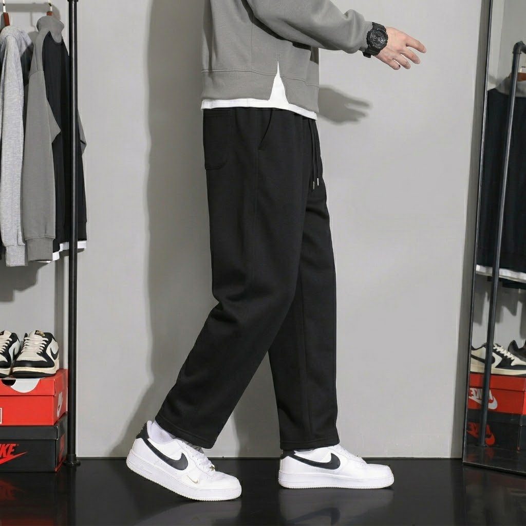 Classic Urban Casual Comfortable Trousers – Dark Black