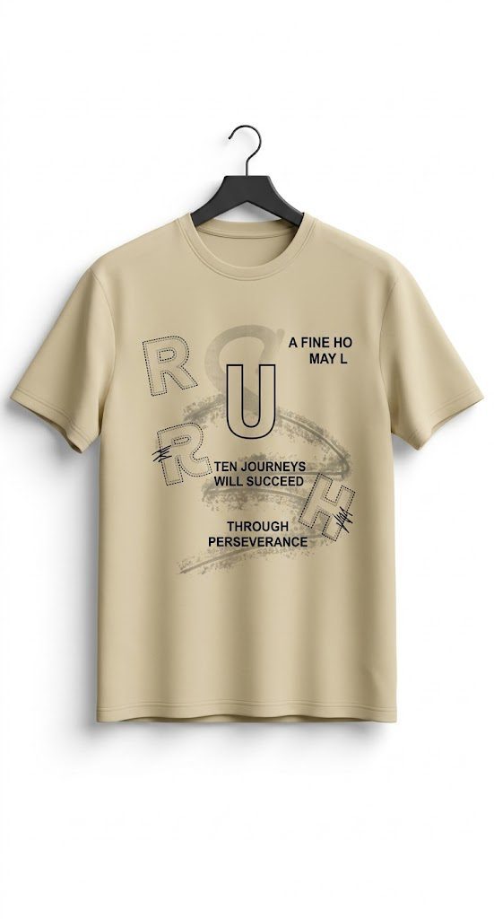 A dynamic sand-beige streetwear