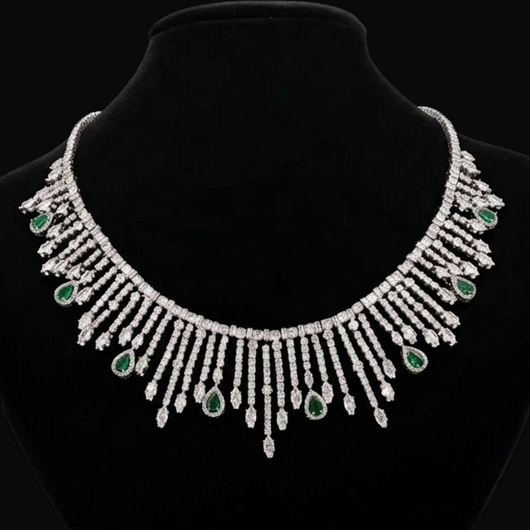 "Dew Drops" Emerald Set