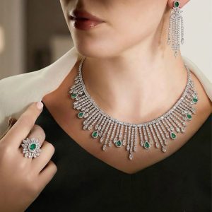 “Dew Drops” Emerald Set